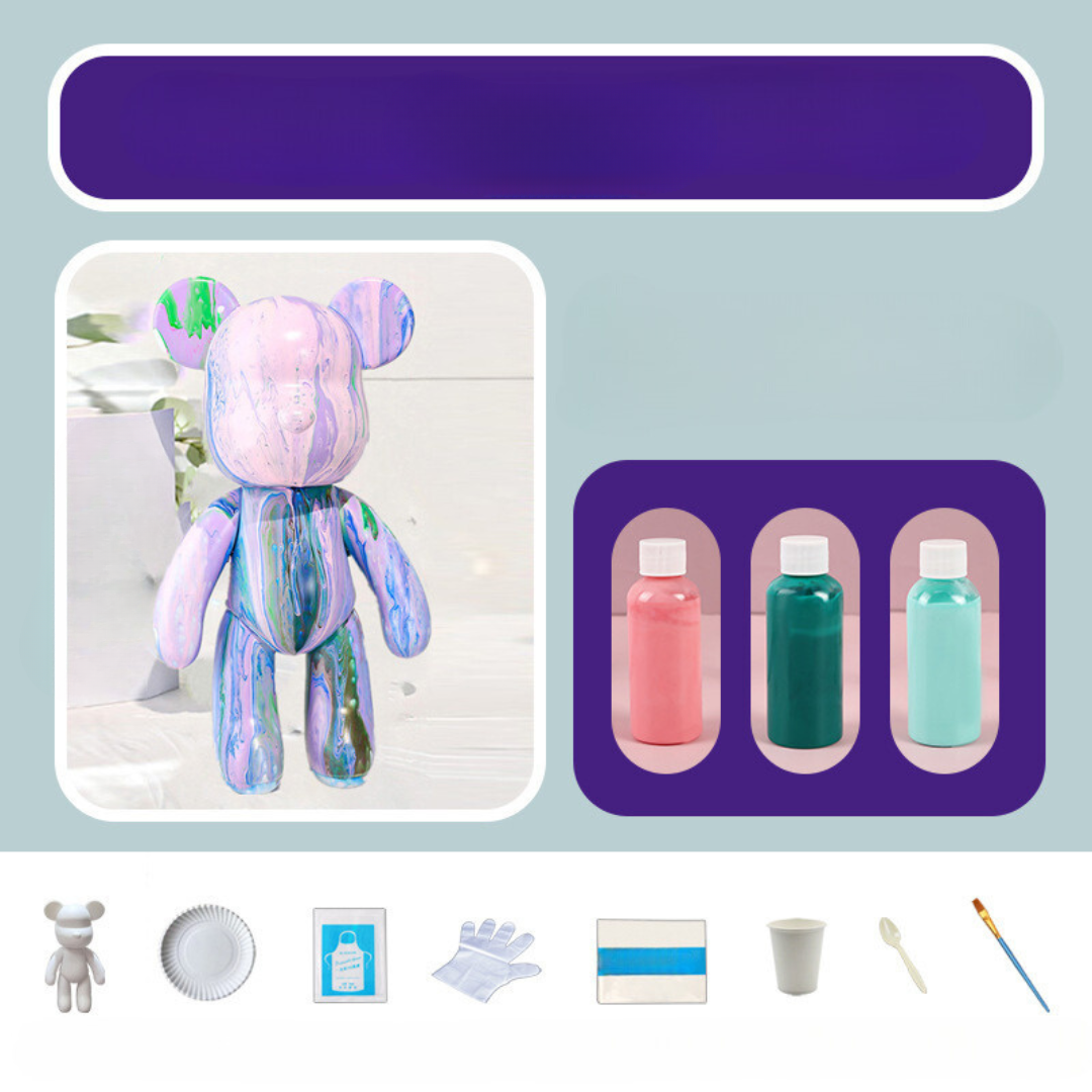 Poupée Ours Décorative Peinte à la Main