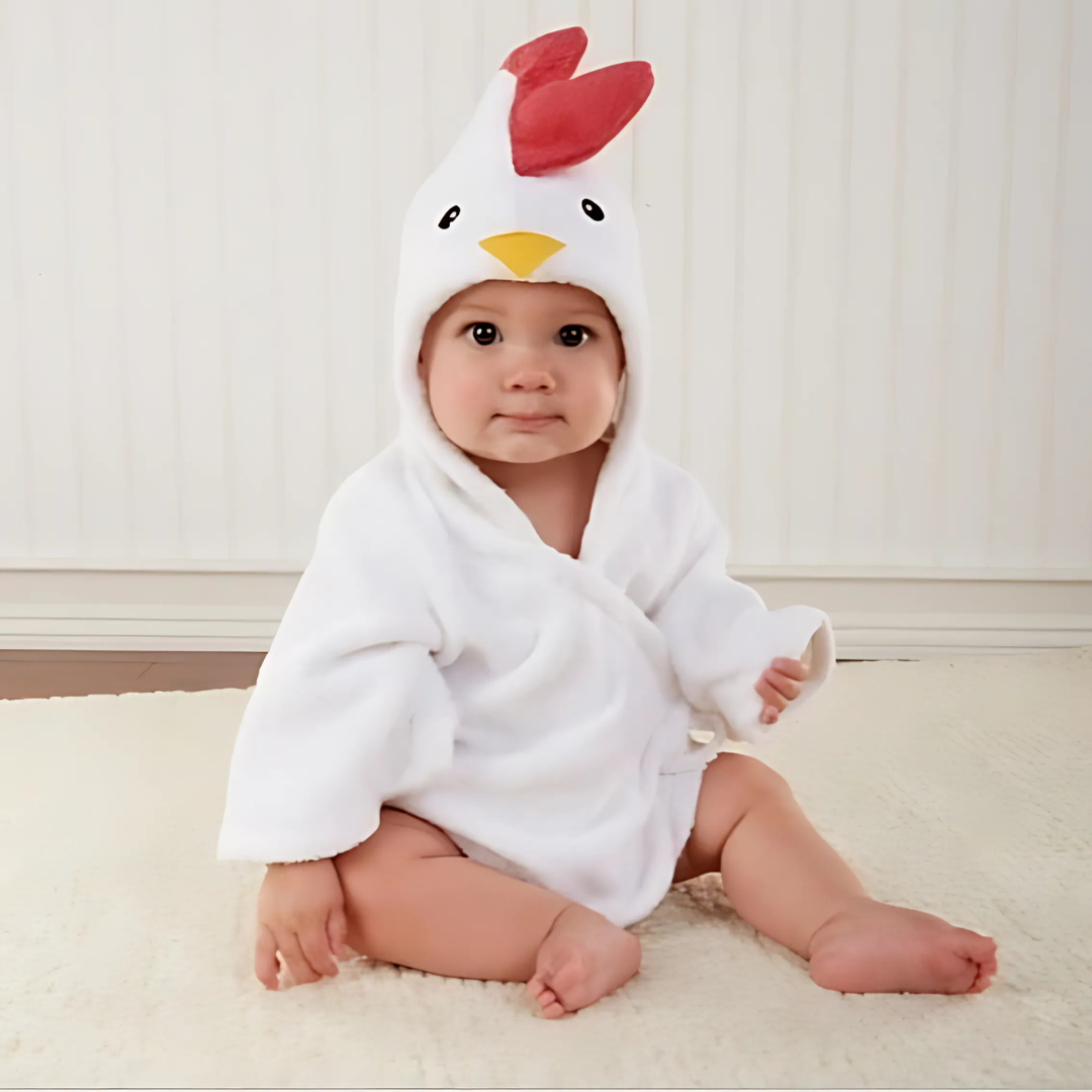 Bata de baño con capucha para bebé | Toalla envolvente suave y absorbente