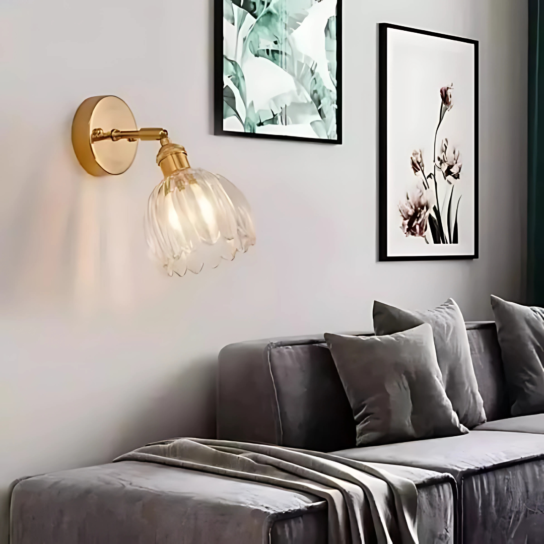 Appliques murales en verre vintage design floral