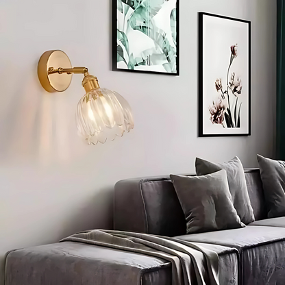 Appliques murales en verre vintage design floral