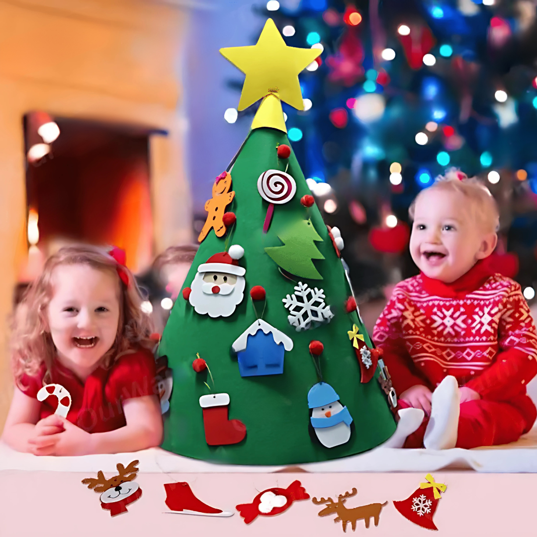 Decoraciones de Navidad Árbol de Actividad de Fieltro para Niños Pequeños