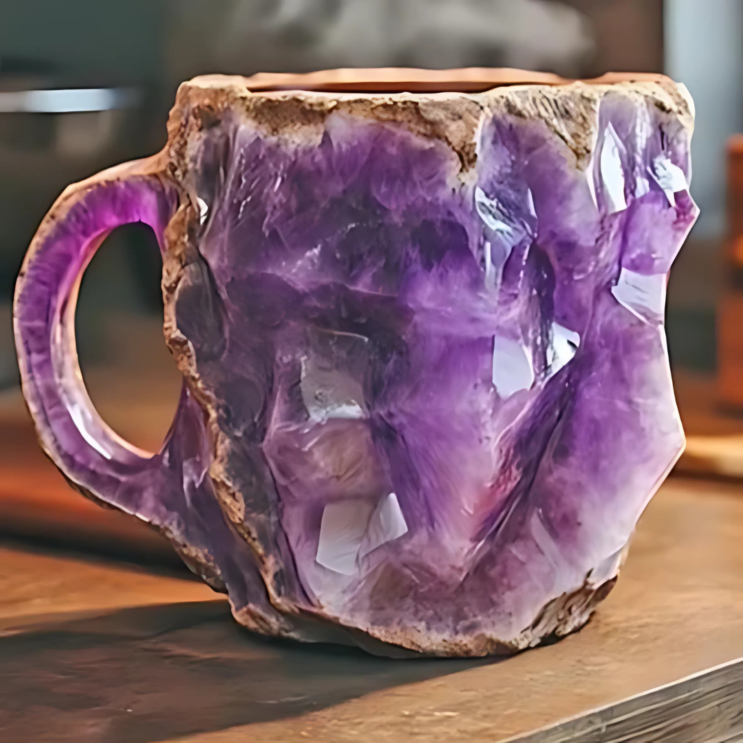 Tasse en céramique effet cristal pour café