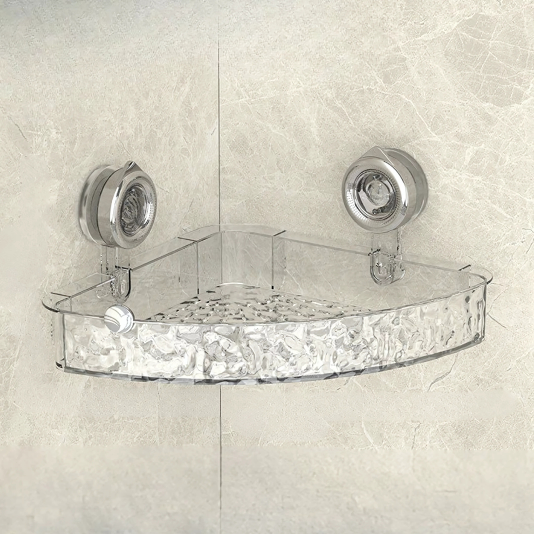 Étagère d'angle pour salle de bain avec ventouses pour porte-savon de douche