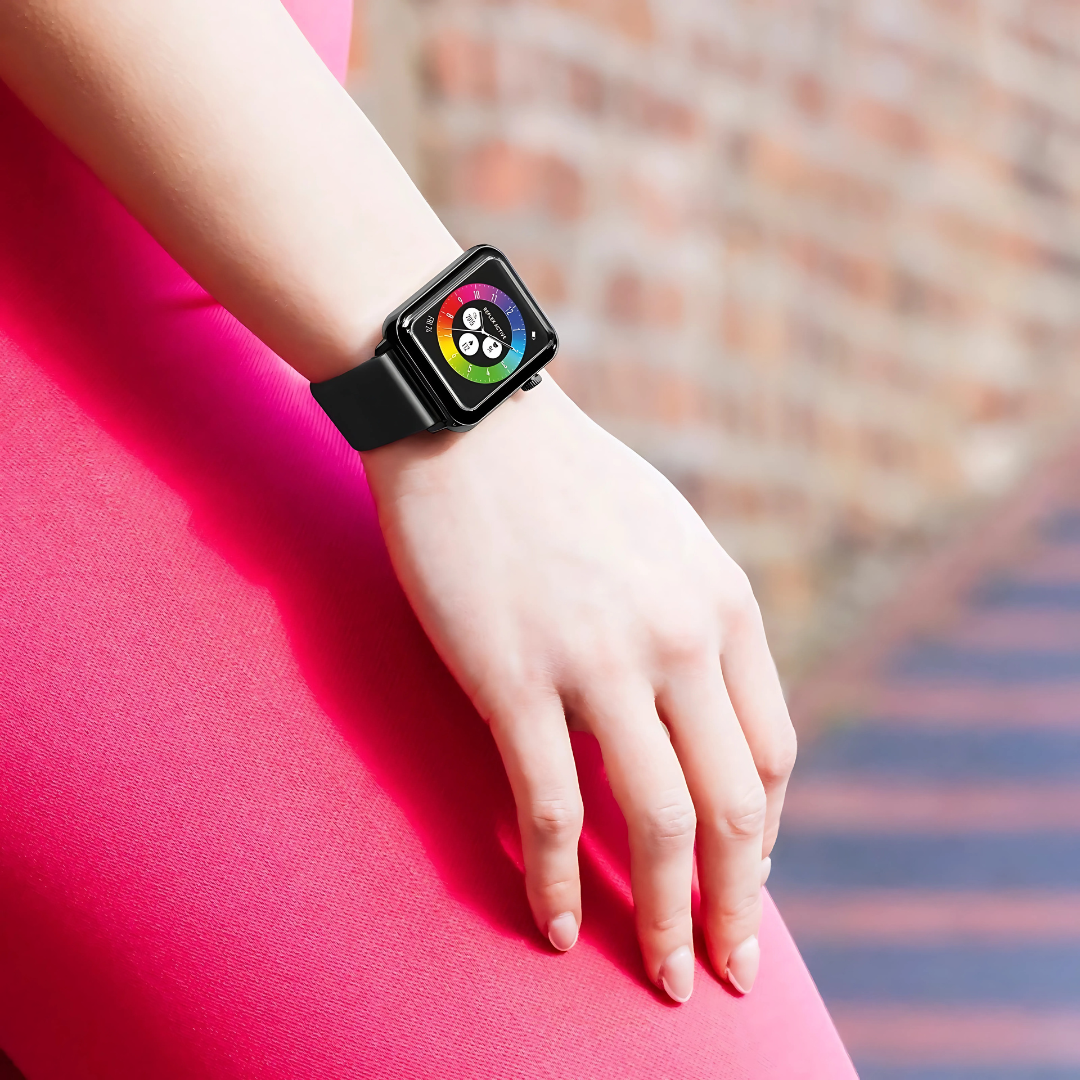 Montre intelligente noire AMOLED tracker de fitness