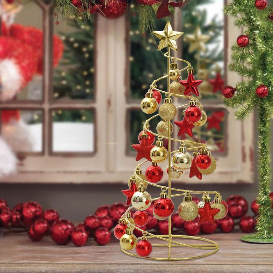 Adorno de árbol de mesa en espiral para decoraciones navideñas
