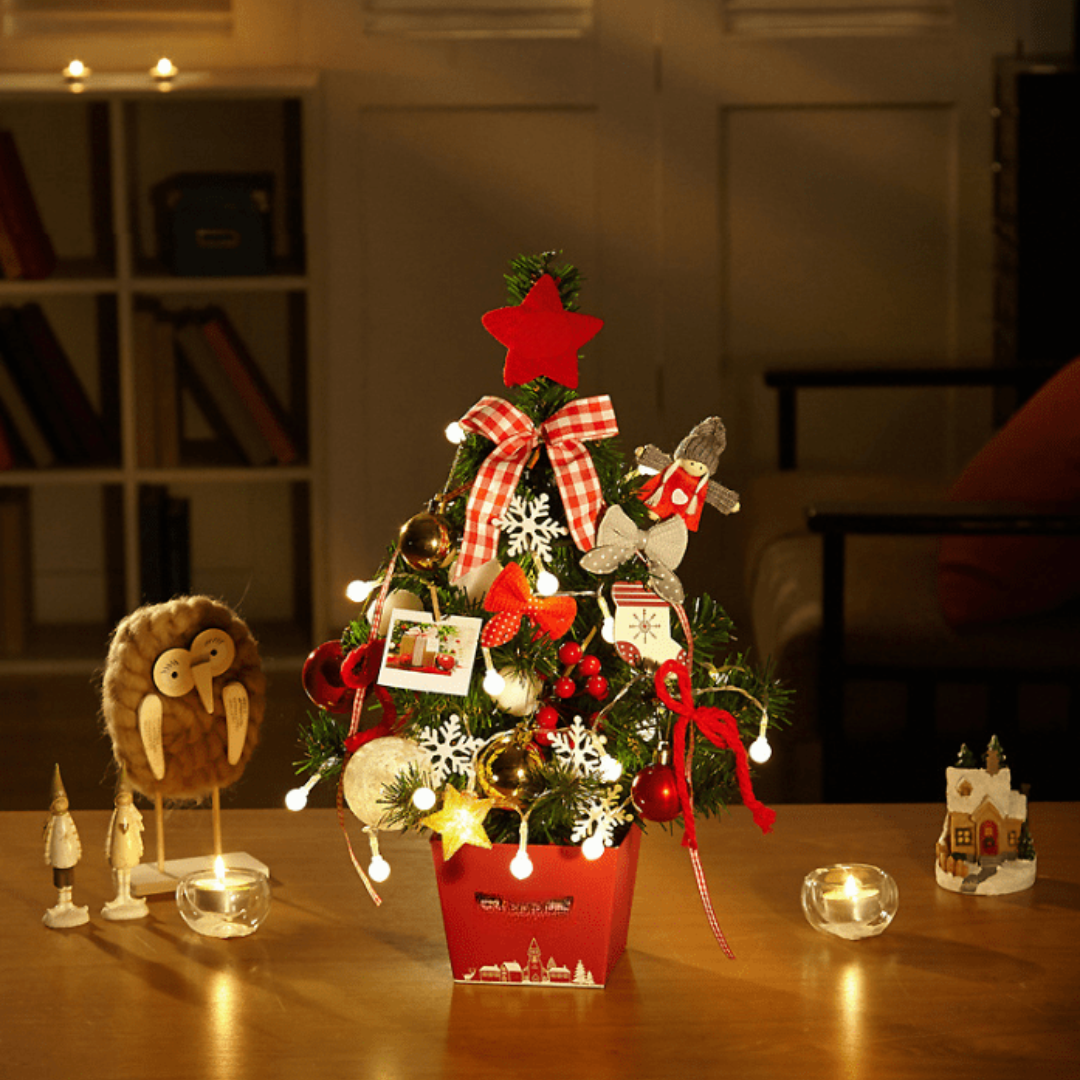 Decoraciones de Navidad Mini Árbol de Mesa con Luces