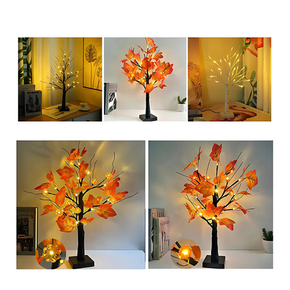 Décorations de Noël Arbre de brindilles LED enneigé