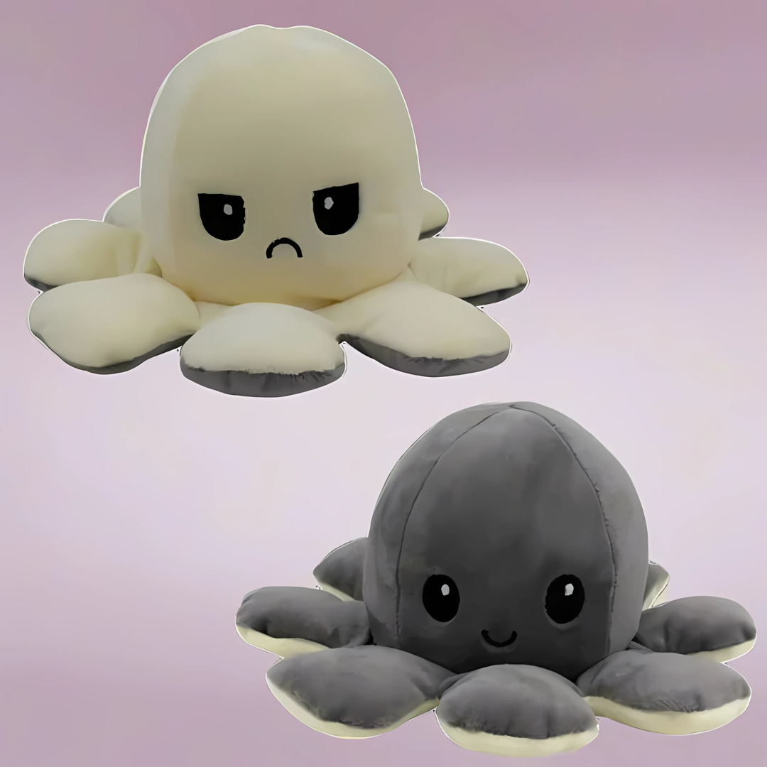 Peluche réversible pieuvre jouet doux