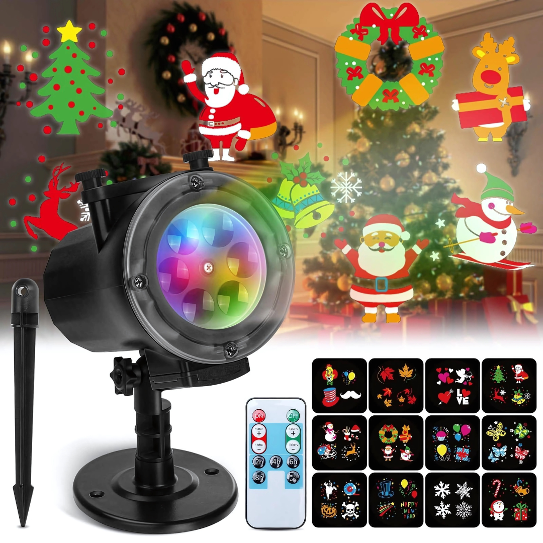 Proyector de luz LED para decoración navideña interior y exterior