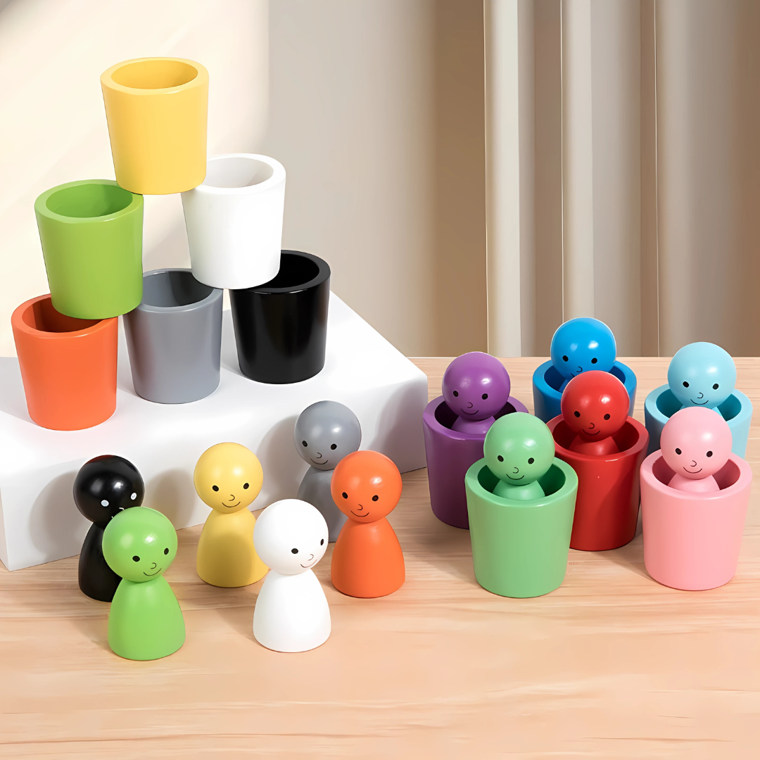 Jouet éducatif en bois pour tri des couleurs