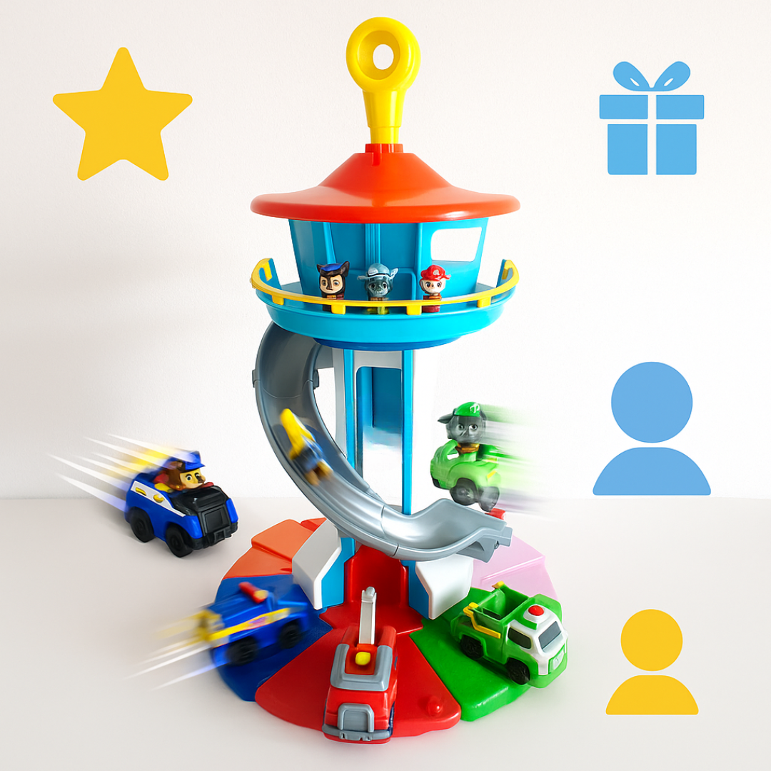 Kids Car Track Playset Slide Tower