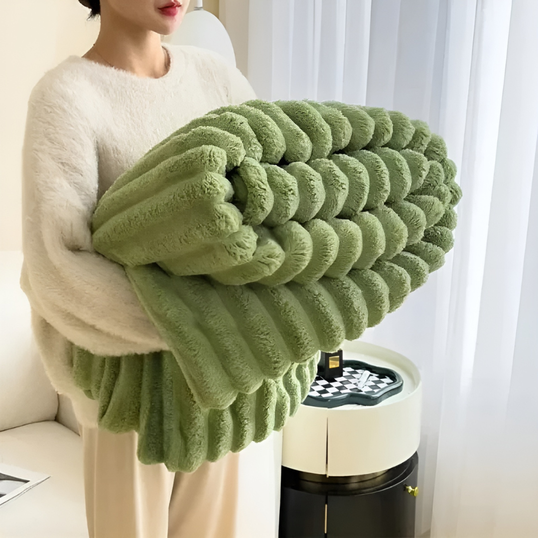 Plüschige Kunstpelzdeckewurf