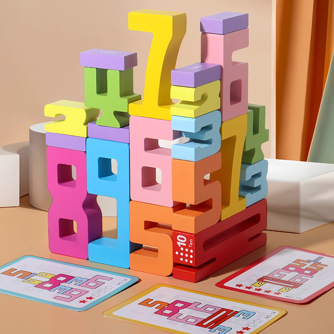 Jouet de blocs d'apprentissage des chiffres en bois