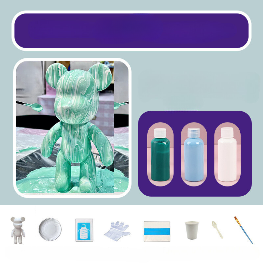 Poupée Ours Décorative Peinte à la Main