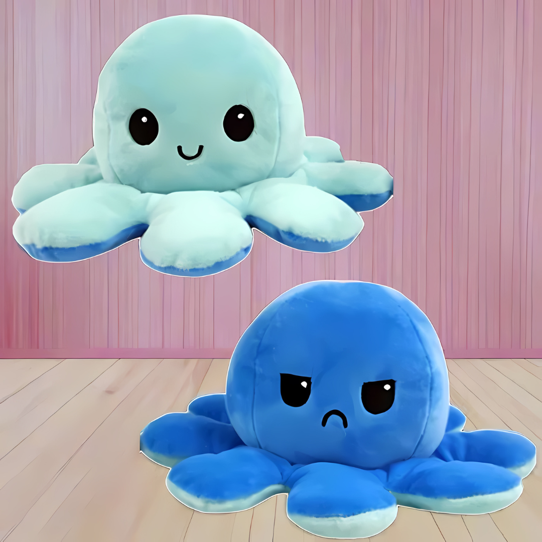 Peluche réversible pieuvre jouet doux
