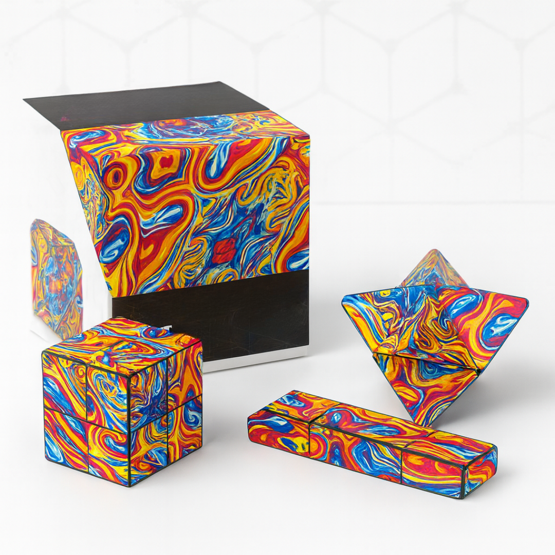 Cube Puzzle Magnétique Jouet Anti-Stress Pliable