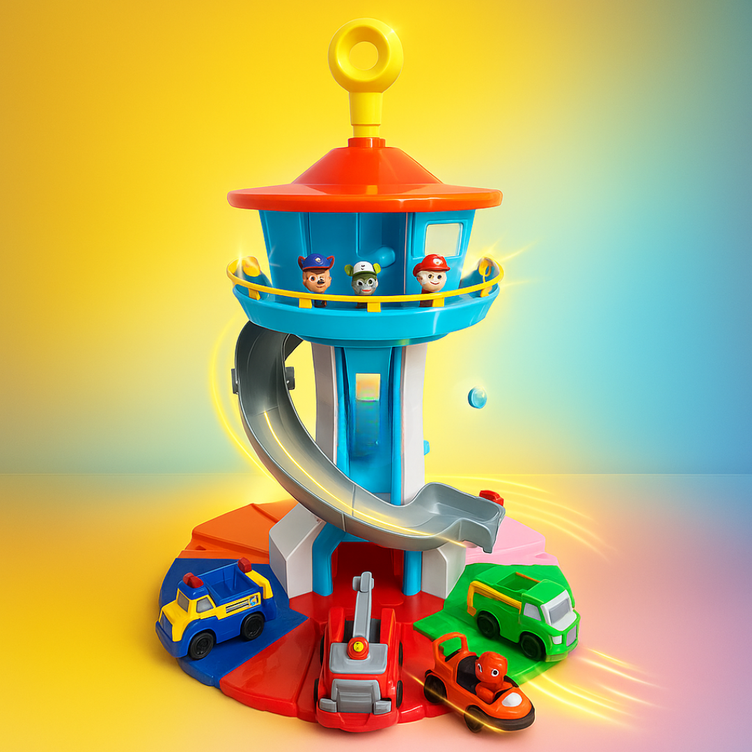 Dziecięca zjeżdżalnia samochodowa wieża zestaw do zabawy