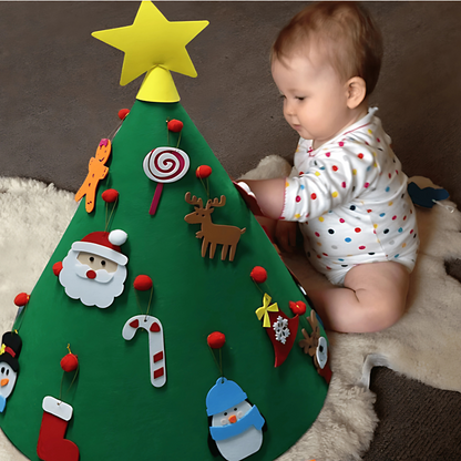 Décorations de Noël Arbre d'activité en feutre pour tout-petits