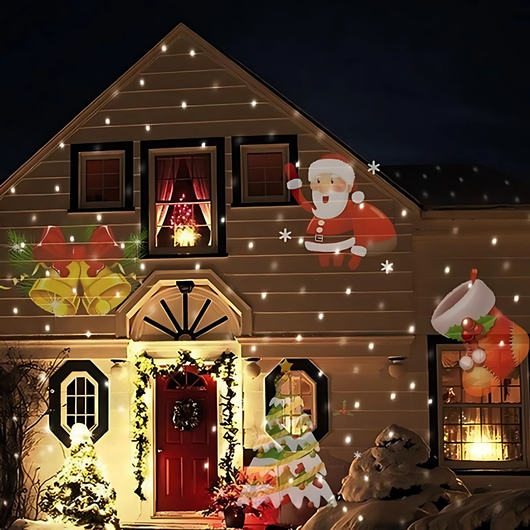 Proyector de luz LED para decoración navideña interior y exterior