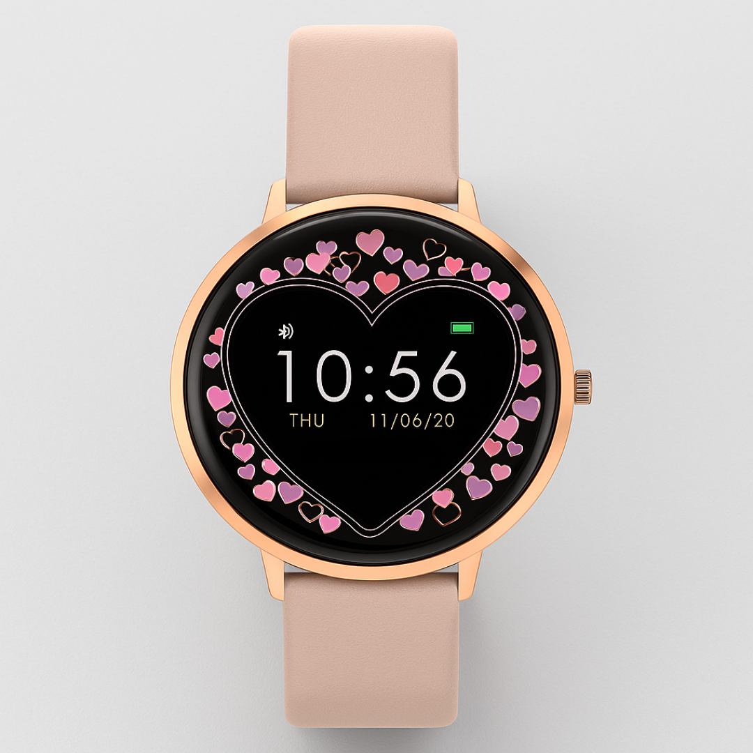 Smartwatch Women Leather Strap Fitness Tracker