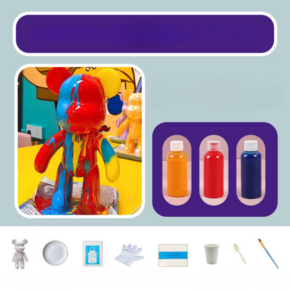 Poupée Ours Décorative Peinte à la Main