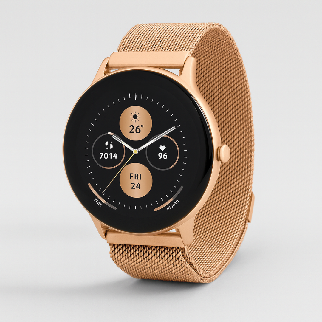 Smartwatch Gold Mesh Fitness Tracker