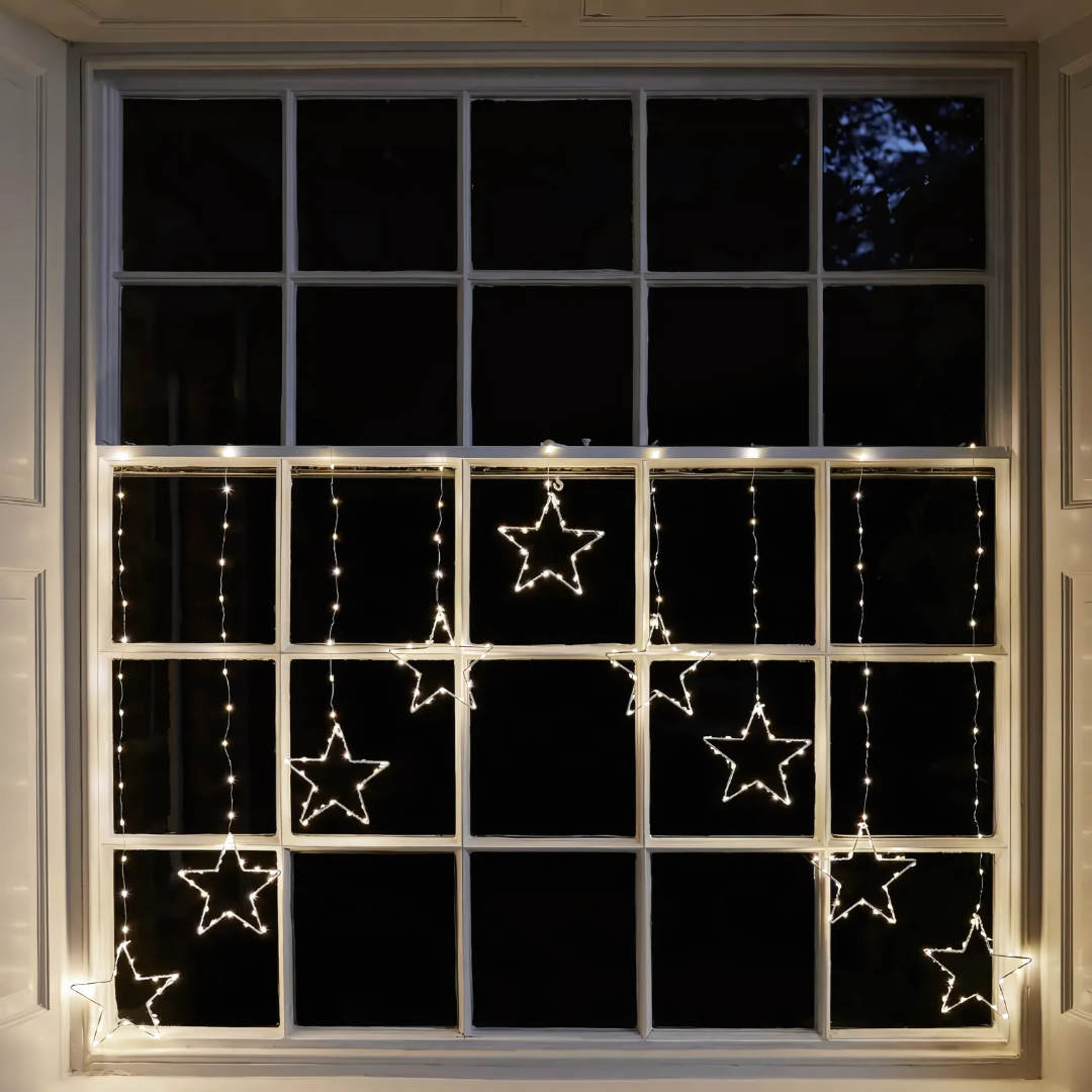Luces de cadena con estrellas para decoración navideña