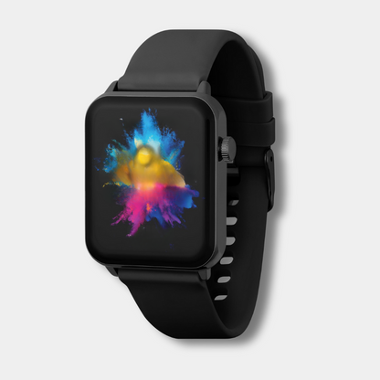 Montre intelligente noire AMOLED tracker de fitness