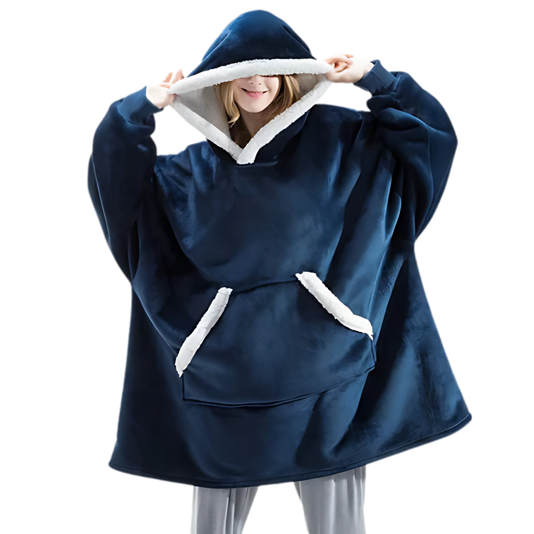 Sudadera con Capucha y Manta Extragrande para Mujer | Sudadera de Forro Polar Cálida