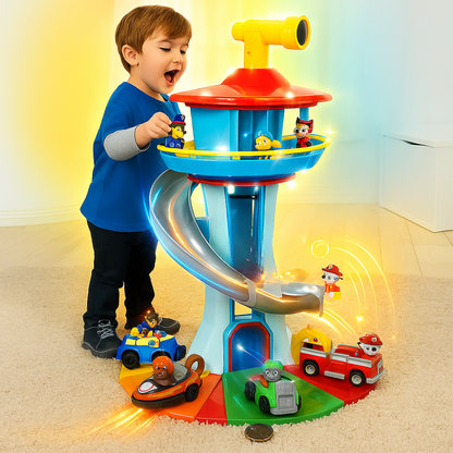 Dziecięca zjeżdżalnia samochodowa wieża zestaw do zabawy