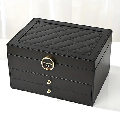 Leder Mehrschicht Schmuckkasten Organizer
