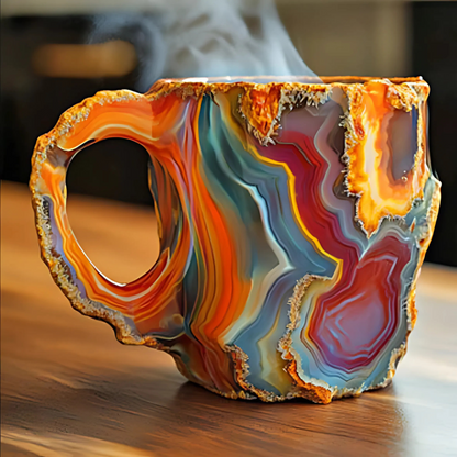 Keramiktasse mit Kristalleffekt Kaffee