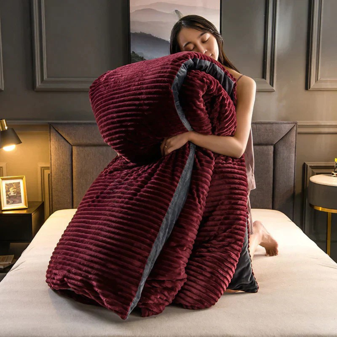 Manta de forro polar suave cálida de felpa para cama