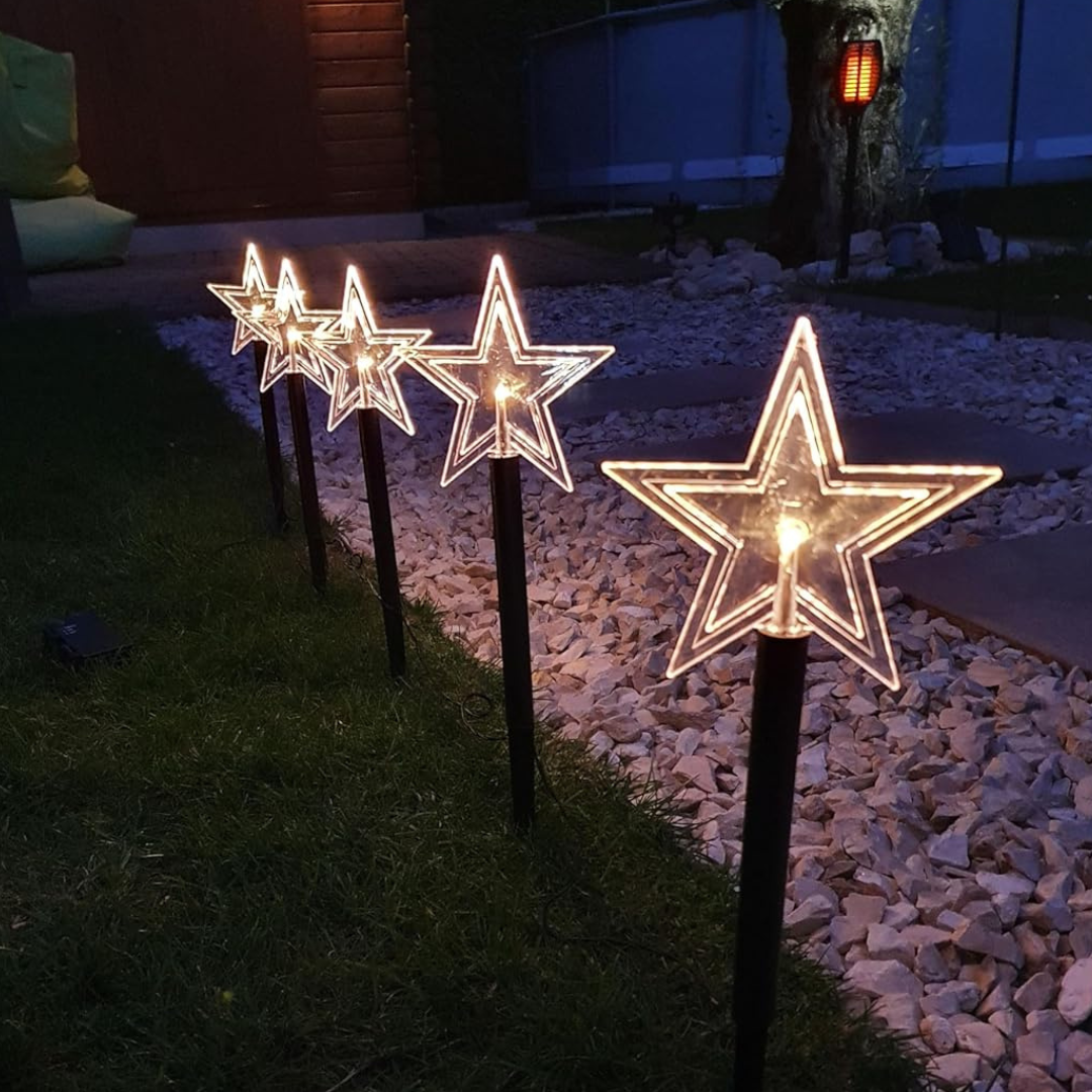 Luces de Estaca de Jardín con Estrella para Decoraciones Navideñas