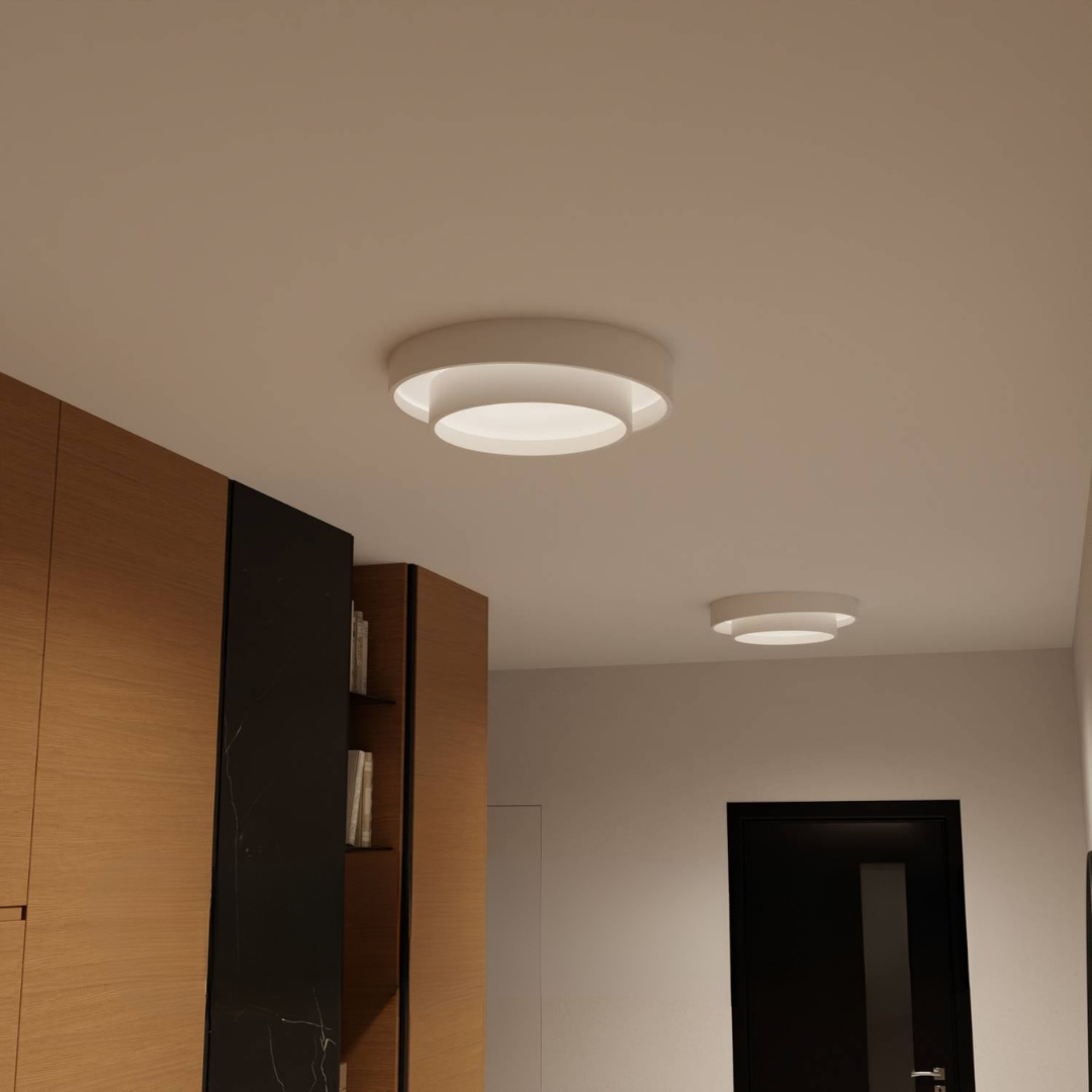 Lámparas de techo modernas con montaje empotrado y estructura de metal