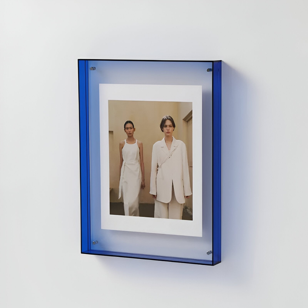 Cadre photo acrylique clair moderne d'exposition