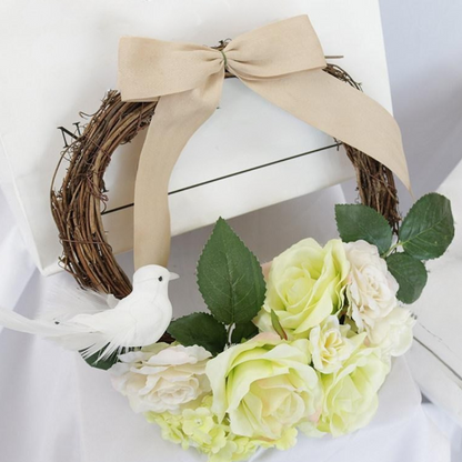 Couronne de Noël Décoration de Porte Rustique en Cônes de Pin