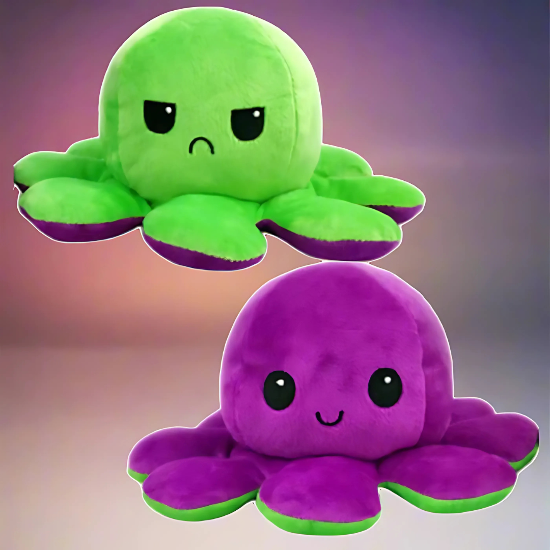 Peluche réversible pieuvre jouet doux