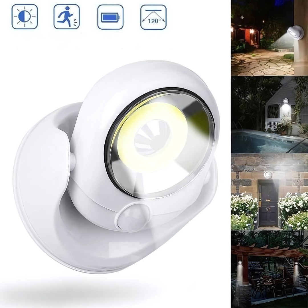 Luz de seguridad LED con sensor de movimiento para exteriores