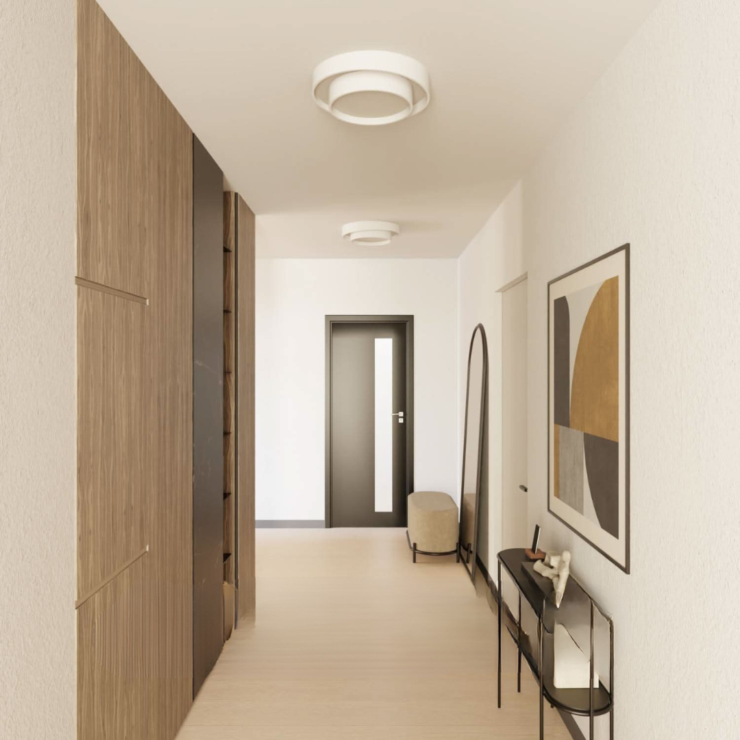 Lámparas de techo modernas con montaje empotrado y estructura de metal