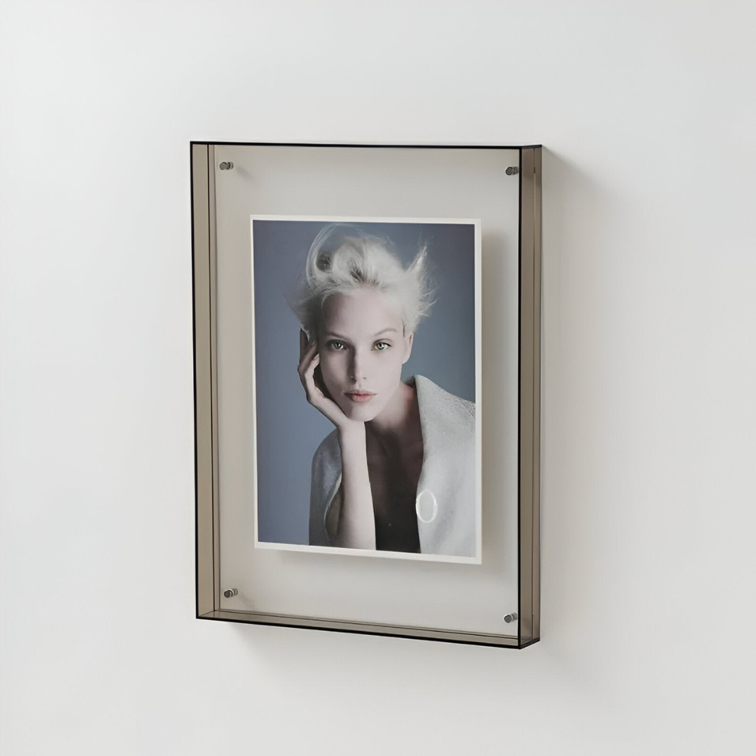 Cadre photo acrylique clair moderne d'exposition