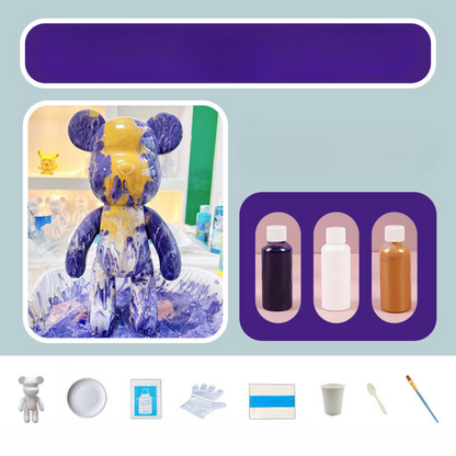 Poupée Ours Décorative Peinte à la Main