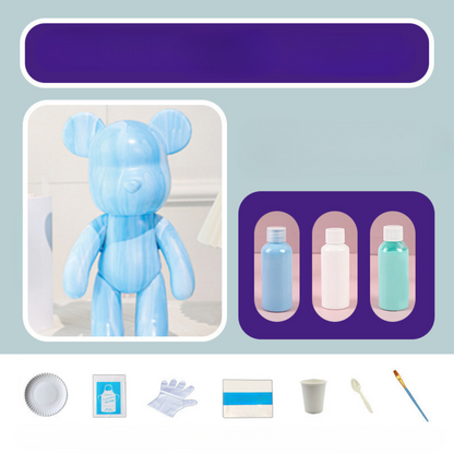 Poupée Ours Décorative Peinte à la Main