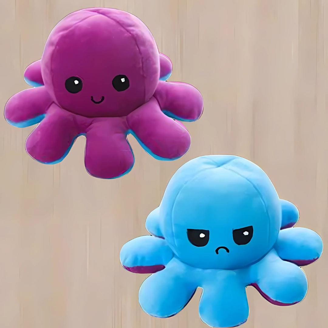 Peluche réversible pieuvre jouet doux