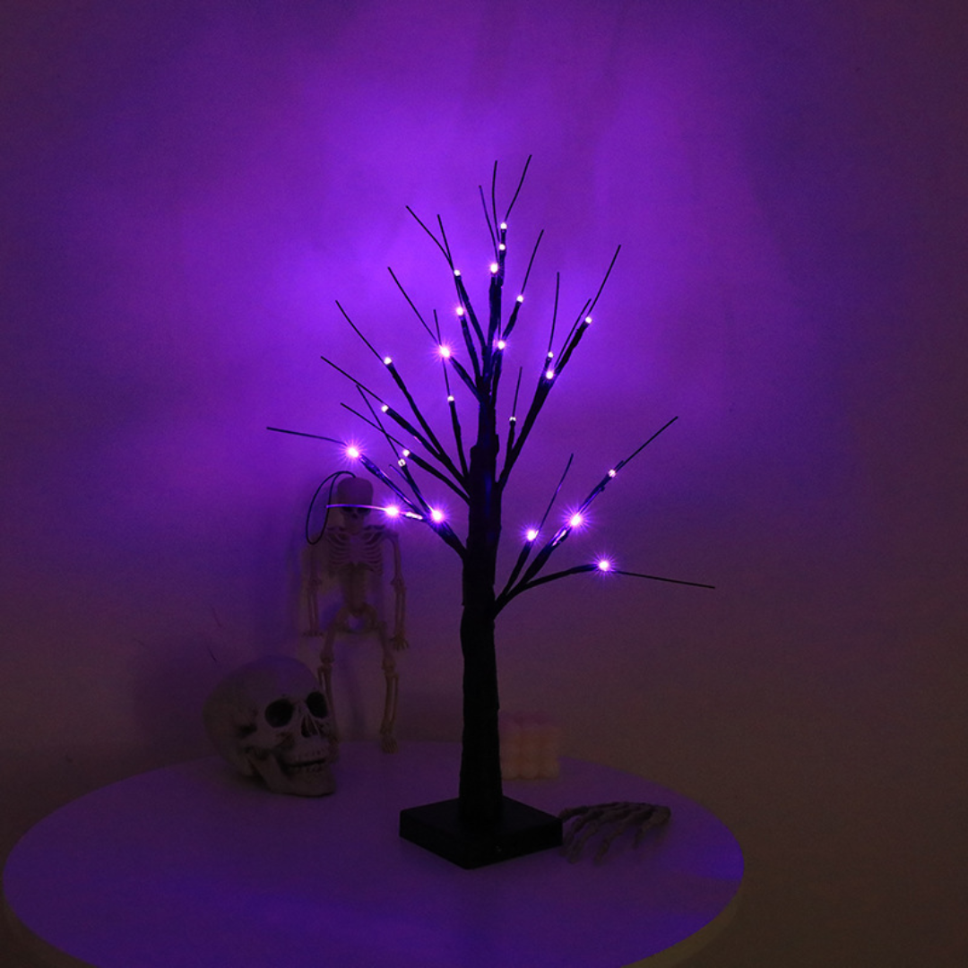Décorations de Noël Arbre de brindilles LED enneigé