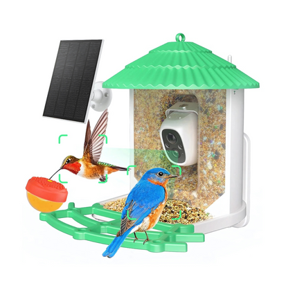 Vogelfutterhaus mit Kamera und Solarenergie