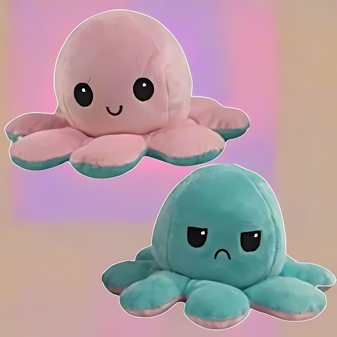 Peluche réversible pieuvre jouet doux