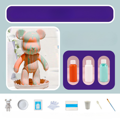 Poupée Ours Décorative Peinte à la Main