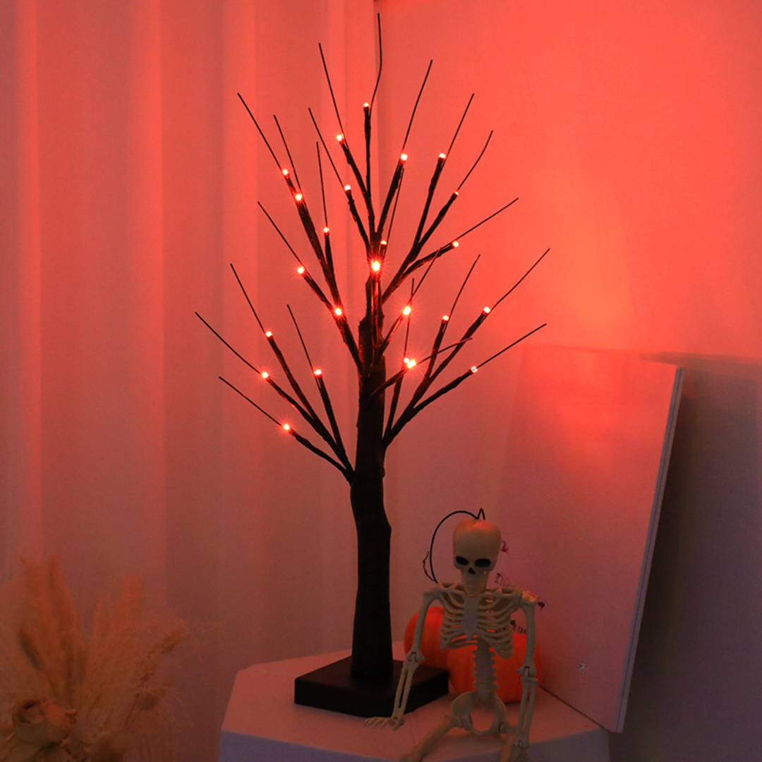 Décorations de Noël Arbre de brindilles LED enneigé