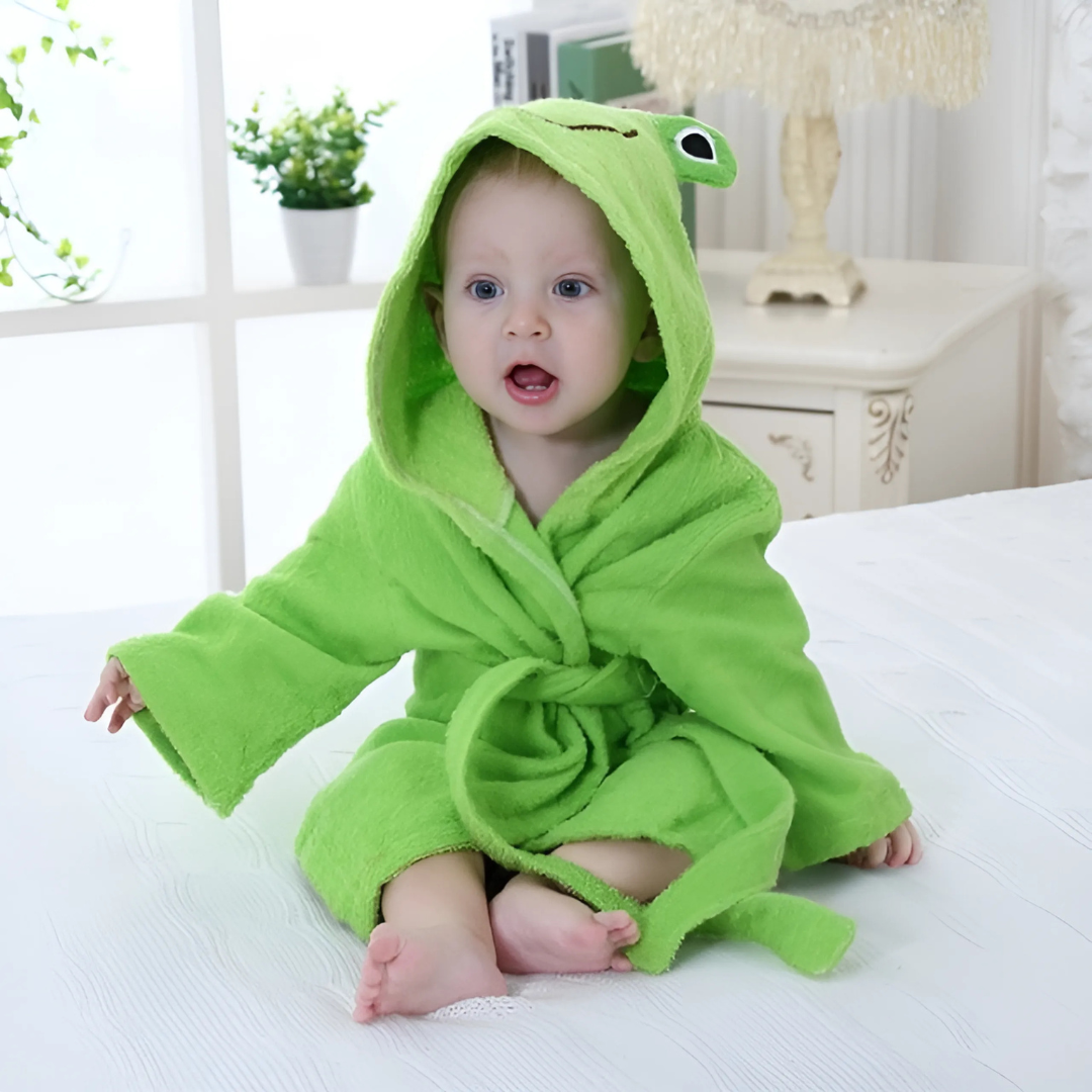 Bata de baño con capucha para bebé | Toalla envolvente suave y absorbente